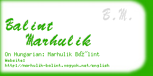 balint marhulik business card